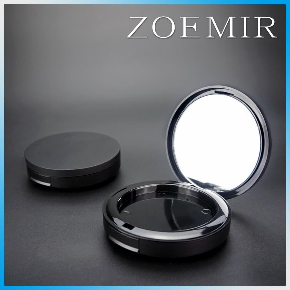 Elegant compact powder case double walls round cosmetic container